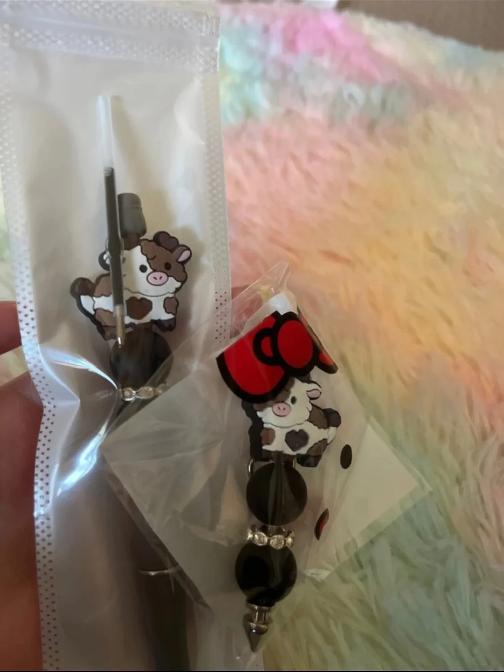 Brown cow pen and key chain!